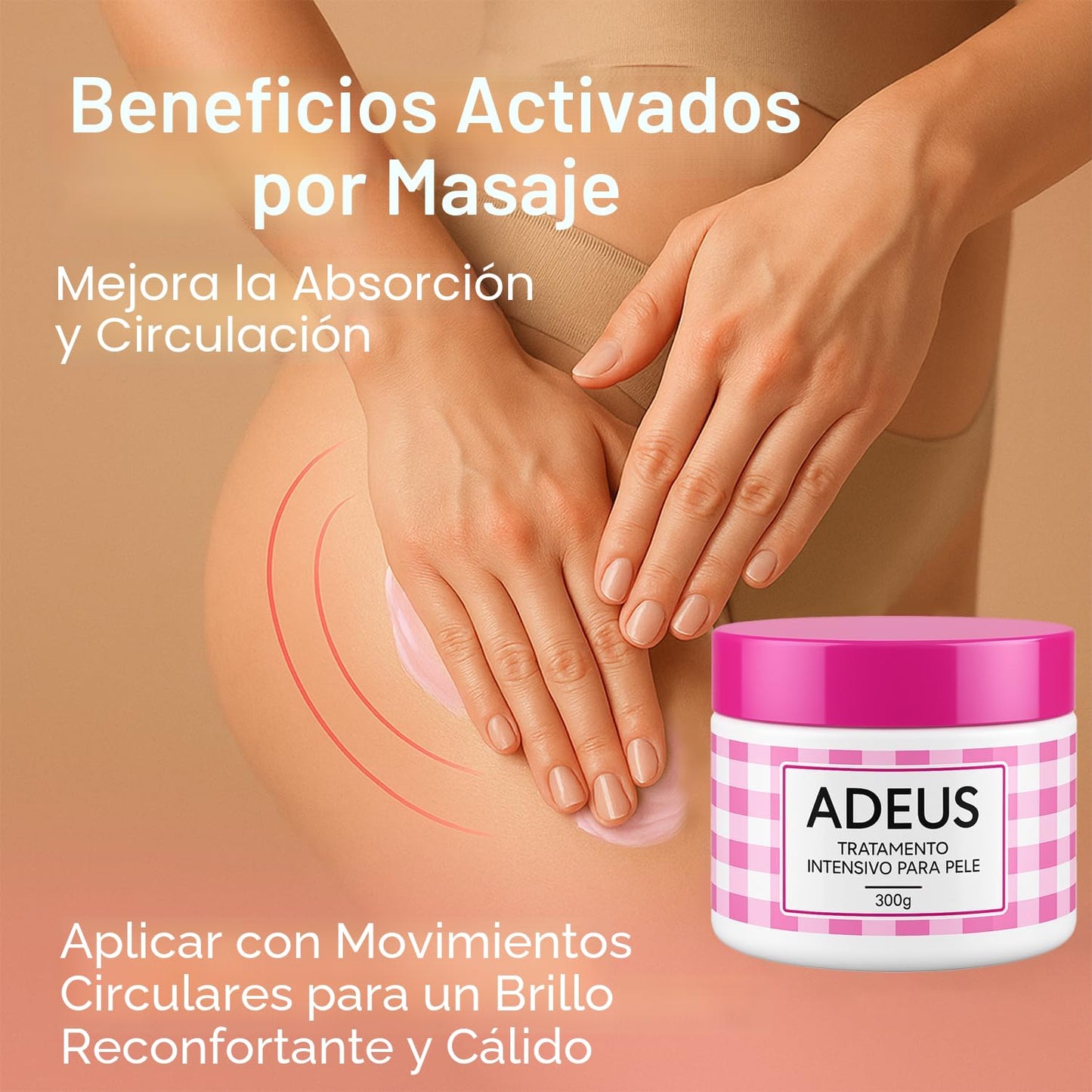 Adeus Crema Brasileña para Estrías con Árnica, Jengibre, Cafeína y Té Verde 300g