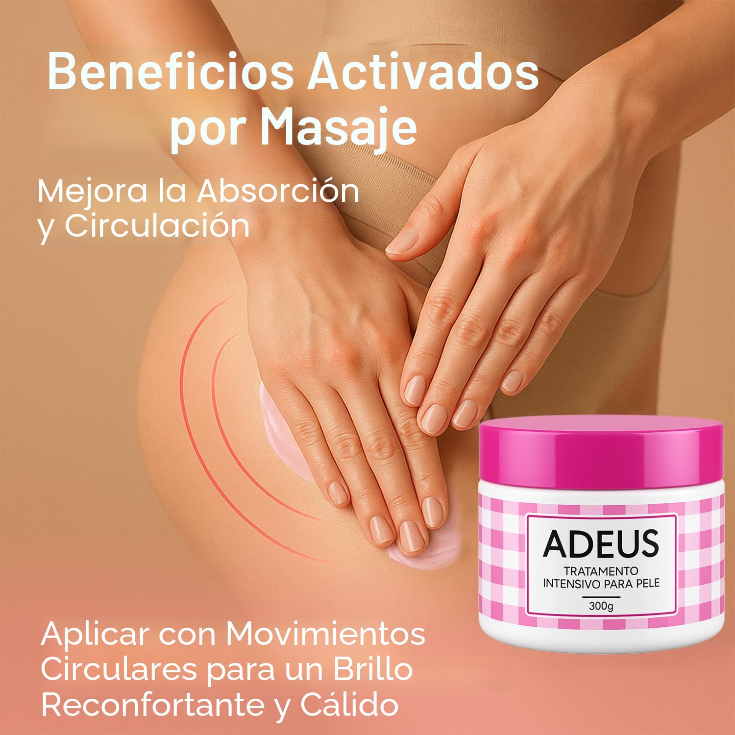 Adeus Crema Brasileña para Estrías con Árnica, Jengibre, Cafeína y Té Verde 300g