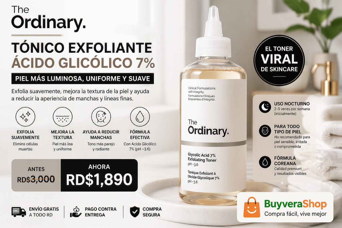 The Ordinary Glycolic Acid 7% Exfoliating Toner 240ml